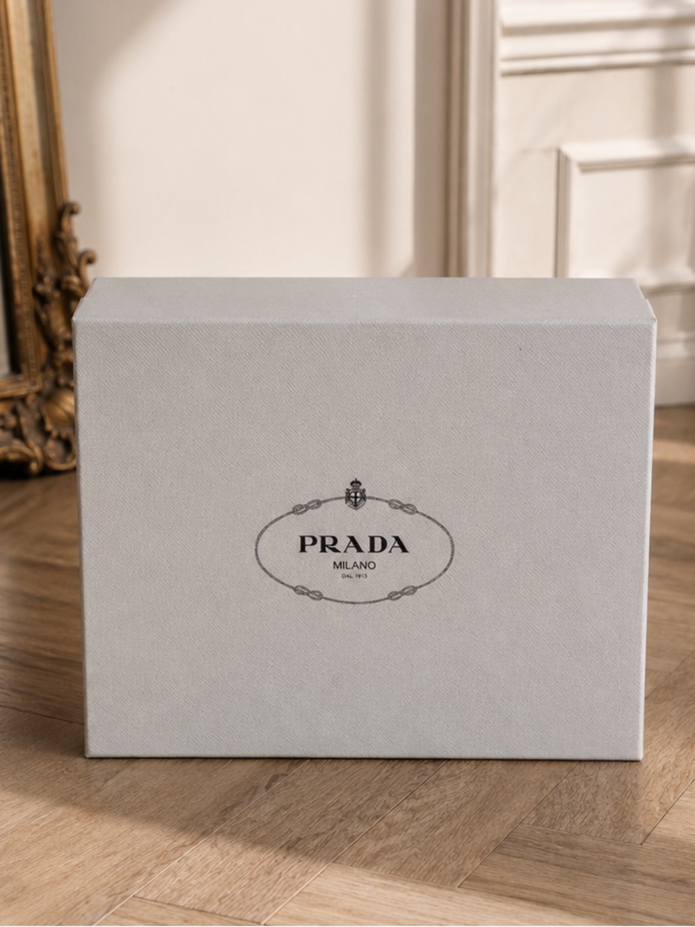 Prada Light Blue Storage Shoe Box With Paper
